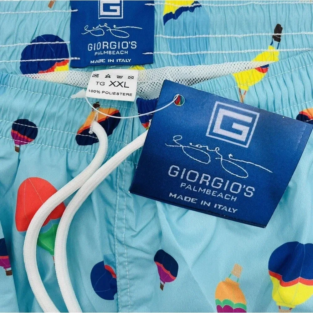 NEW Giorgio's of Palm Beach Men's Size XXL Blue Swim Trunks Italy